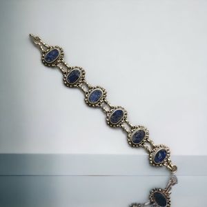 💖 Tribal Silver Lapis Bracelet 💖